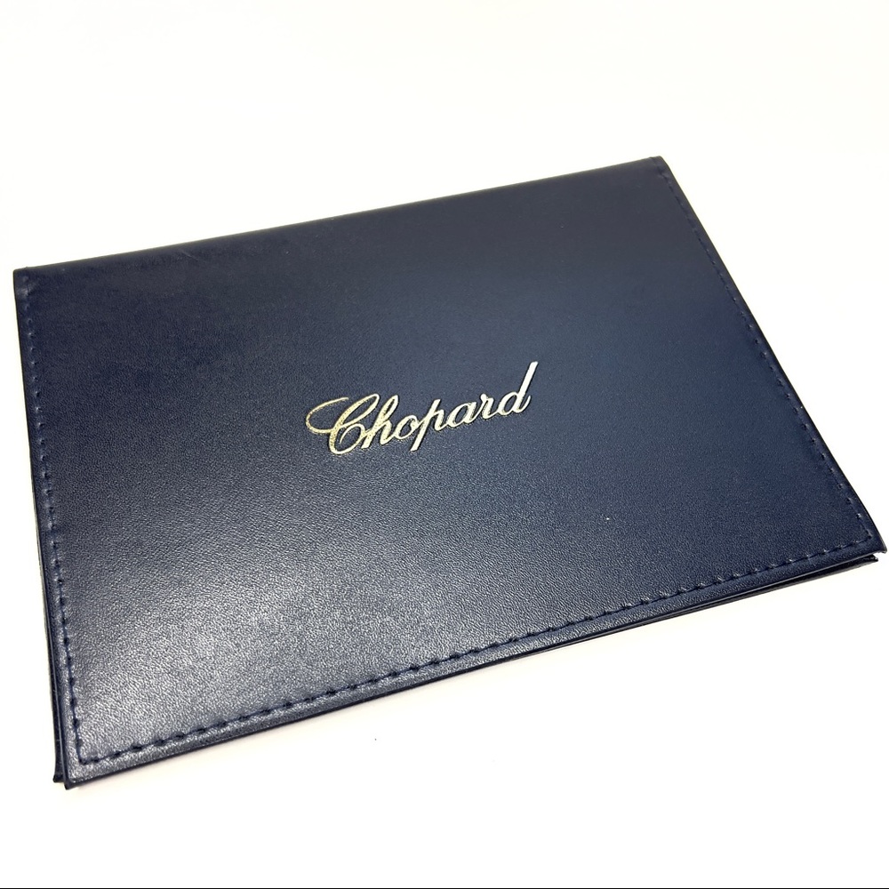 CHOPARD Blue Faux Leather Watch Jewelry Documents Holder 6.75x5 inches